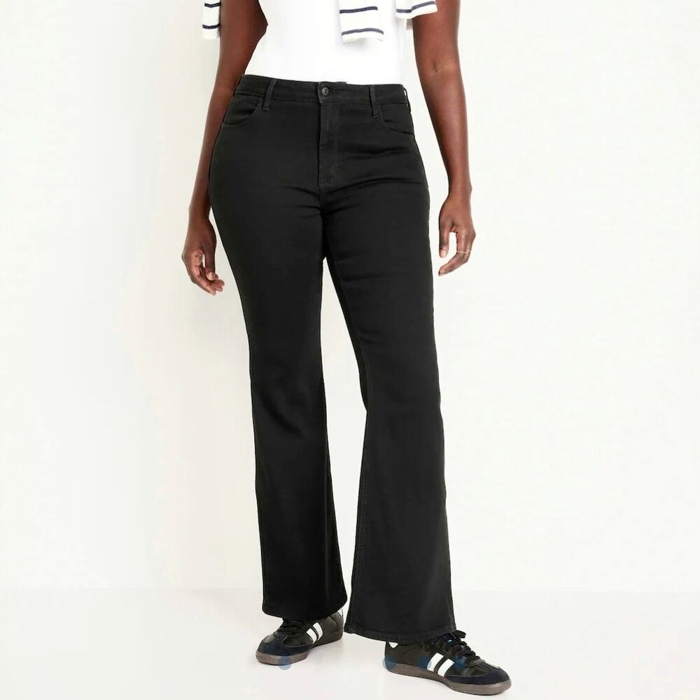 Old Navy Women's Black High Rise Wow Flare Jeans Size 12